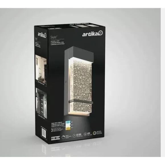 ARTIKA SKYLER INTERGRATED LED IN/OUTDOOR HARDWIRED LIGHT WALL LANTERN SCONCE - Picture 2 of 4